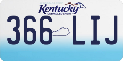 KY license plate 366LIJ