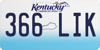 KY license plate 366LIK