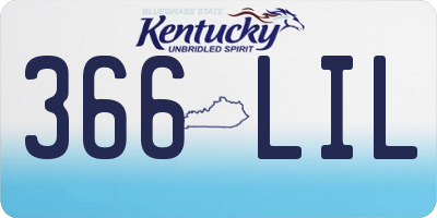 KY license plate 366LIL