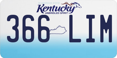 KY license plate 366LIM