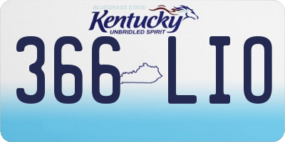 KY license plate 366LIO