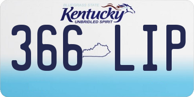 KY license plate 366LIP