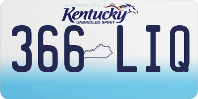 KY license plate 366LIQ