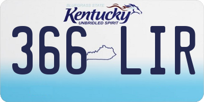 KY license plate 366LIR