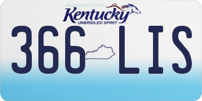KY license plate 366LIS