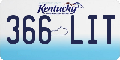 KY license plate 366LIT