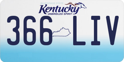 KY license plate 366LIV
