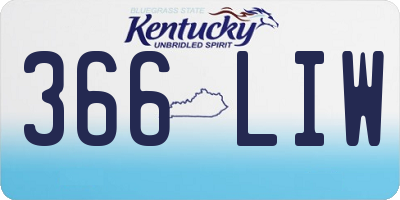 KY license plate 366LIW