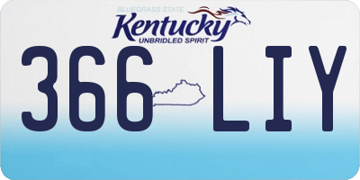 KY license plate 366LIY