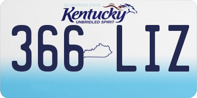 KY license plate 366LIZ