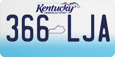 KY license plate 366LJA