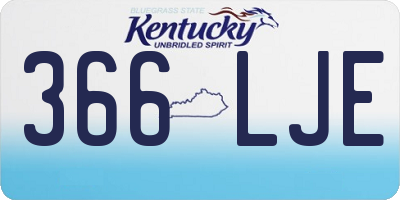 KY license plate 366LJE