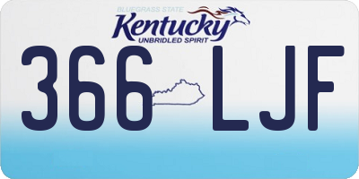 KY license plate 366LJF