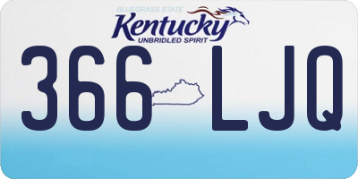 KY license plate 366LJQ