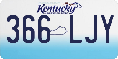 KY license plate 366LJY