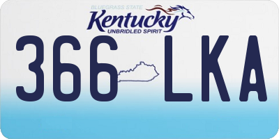 KY license plate 366LKA