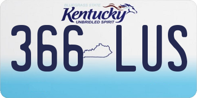 KY license plate 366LUS