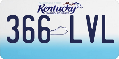 KY license plate 366LVL