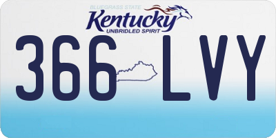 KY license plate 366LVY