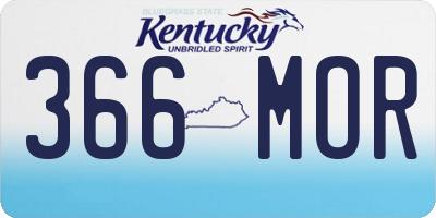 KY license plate 366MOR