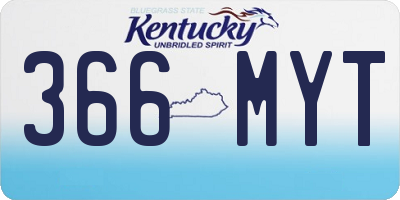 KY license plate 366MYT