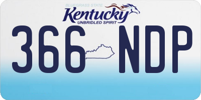 KY license plate 366NDP