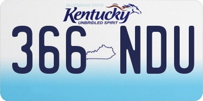 KY license plate 366NDU