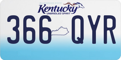 KY license plate 366QYR