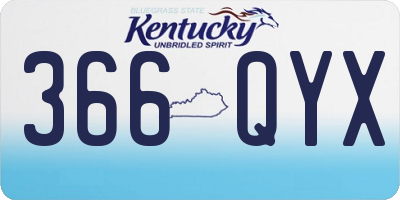 KY license plate 366QYX