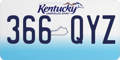 KY license plate 366QYZ