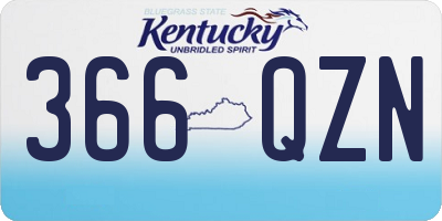 KY license plate 366QZN