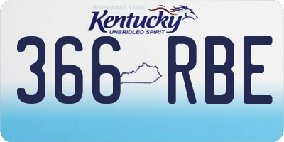 KY license plate 366RBE