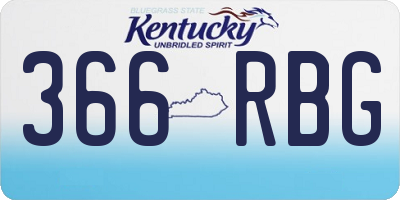 KY license plate 366RBG