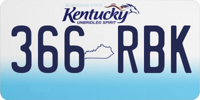 KY license plate 366RBK