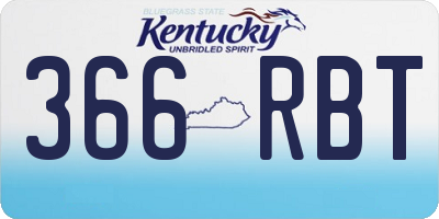 KY license plate 366RBT