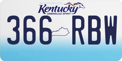 KY license plate 366RBW