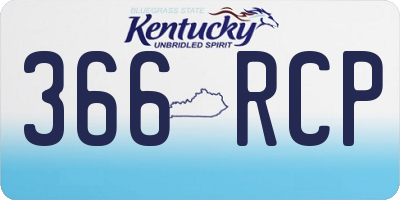 KY license plate 366RCP