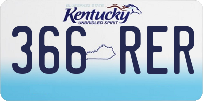 KY license plate 366RER