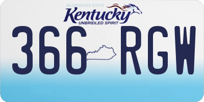 KY license plate 366RGW