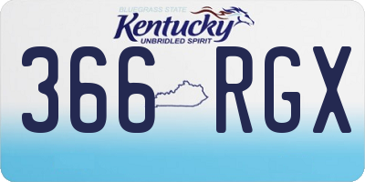 KY license plate 366RGX
