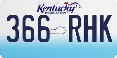 KY license plate 366RHK