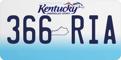 KY license plate 366RIA