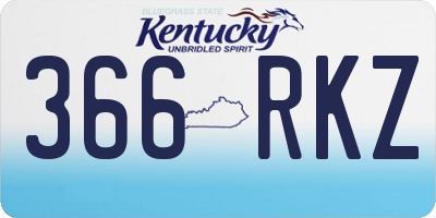 KY license plate 366RKZ
