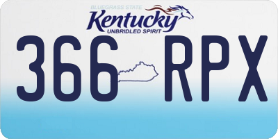 KY license plate 366RPX