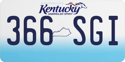 KY license plate 366SGI
