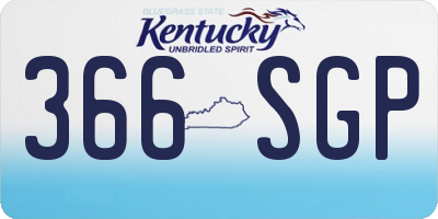 KY license plate 366SGP