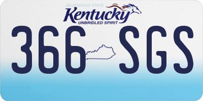 KY license plate 366SGS