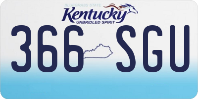 KY license plate 366SGU