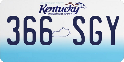 KY license plate 366SGY