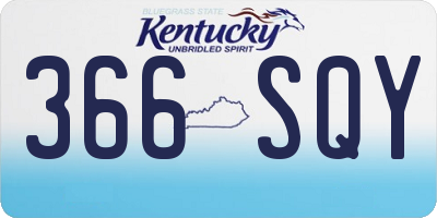 KY license plate 366SQY